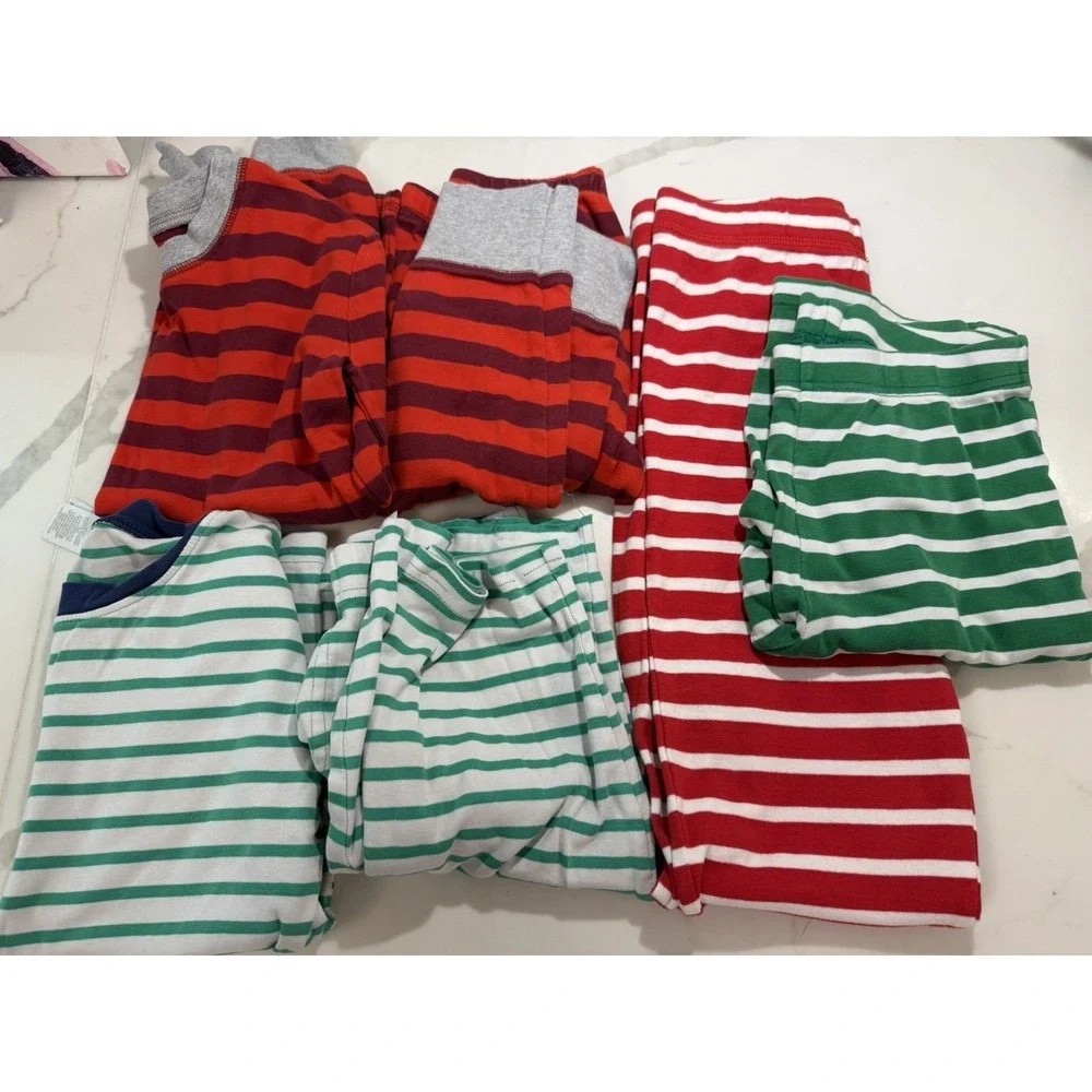 Mini Boden 6 Piece Bundle Of Holiday Striped Pajamas Sets Pants 11-13 Years